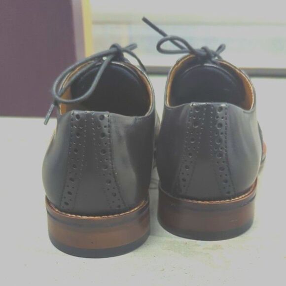 Johnston & Murphy Dark Academia Quiet Luxury Black Leather Oxfords Size 8M NIB main image 9